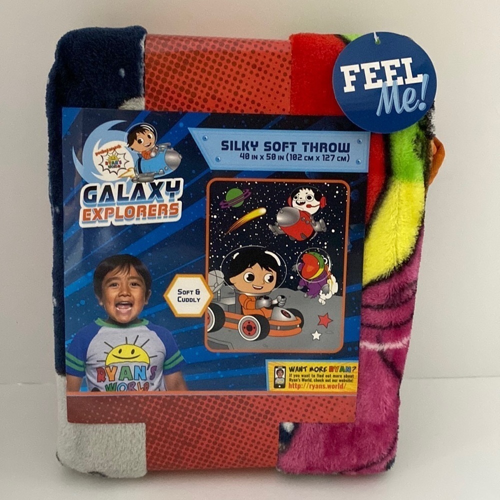 Ryan’s World Galaxy Explorers silky soft throw 40” X 50”
